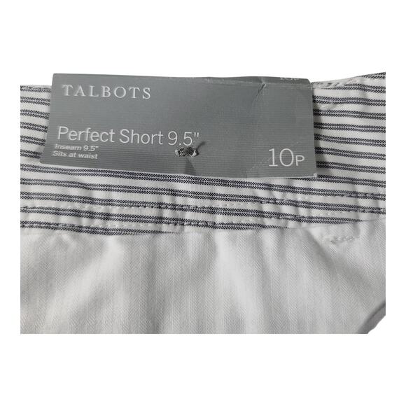 Talbots Perfect Short Gray White Stripe NEW 10 P - Picture 3 of 3